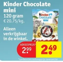 Promotie: Kinder Chocolate mini