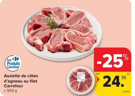 Offre: Assiette de côtes d'agneau au filet