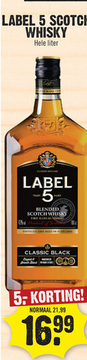 Aanbieding: Label 5 scotch whisky