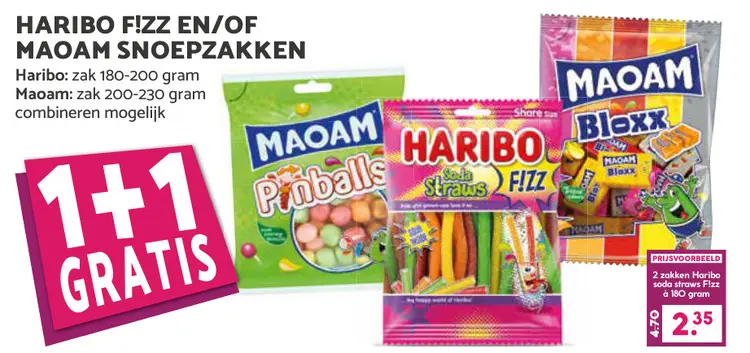 Aanbieding: Fizz en/of MAOAM snoepzakken