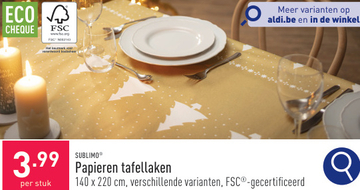 Aanbieding: Papieren tafellaken