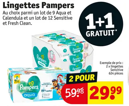 Offre: Lingettes Pampers
