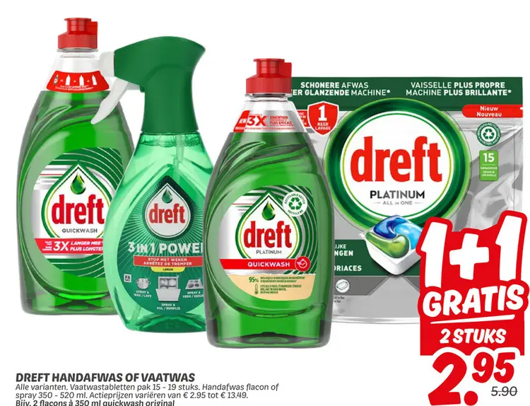 Aanbieding: Dreft handafwas of vaatwas