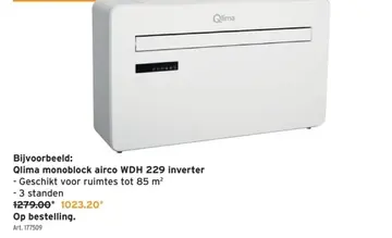 Aanbieding: Qlima monoblock airco WDH 229 inverter