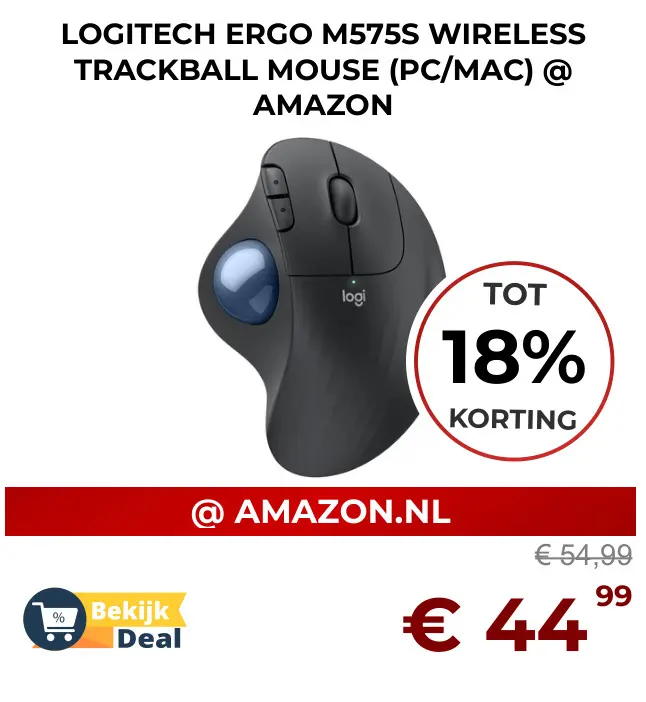 Aanbieding: Ergo M575S wireless trackball mouse (pc/mac)
