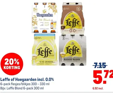 Aanbieding: Leffe of Hoegaarden incl. 0.0%