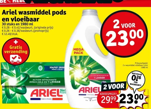 Promotie: Wasmiddel pods en vloeibaar