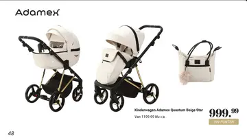 Aanbieding: Kinderwagen Adamex Quantum Beige Star
