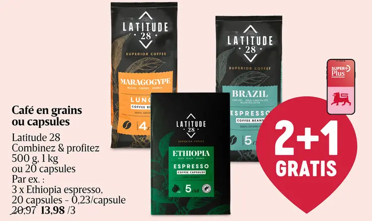 Offre: Café en grains ou capsules