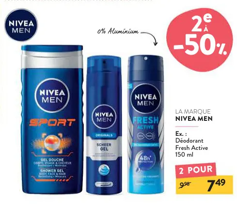 Offre: NIVEA MEN Deodorant Fresh Active