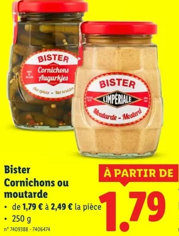Offre: Cornichons ou moutarde