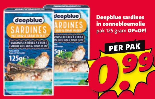 Aanbieding: Deepblue Sardines in zonnebloemolie