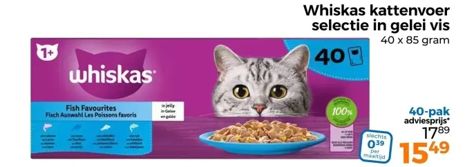 Aanbieding: Kattenvoer selectie in gelei vis