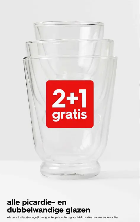Promotie: Alle picardie- en dubbelwandige glazen