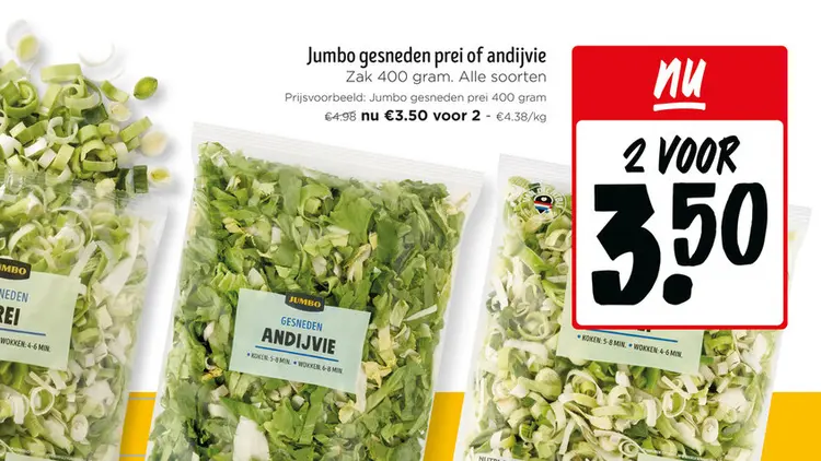 Promotie: Gesneden prei of andijvie