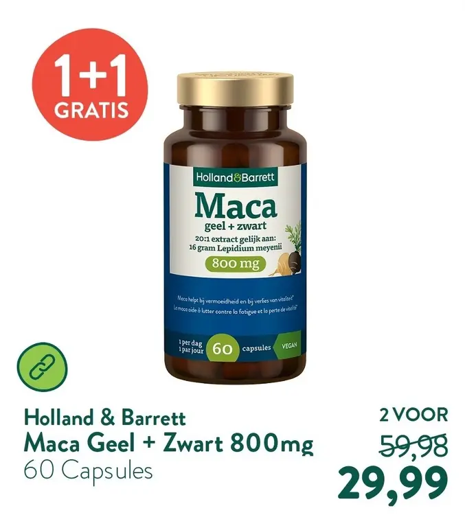 Aanbieding: Maca Geel + Zwart 800mg