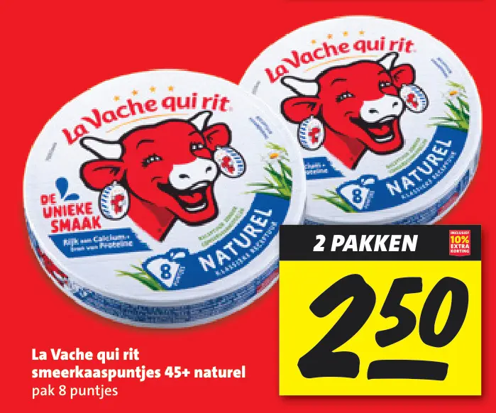 Aanbieding: smeerkaaspuntjes 45+ naturel
