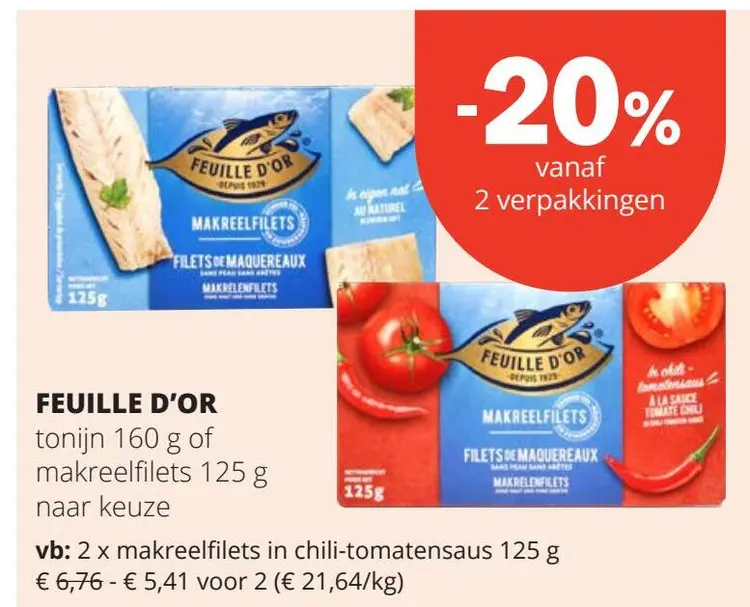 Aanbieding: tonijn of makreelfilets