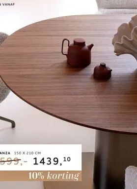 Promotie: Brianza, eetkamertafel 150 x 120 cm - notenfineer - steelbrown - Steel Brown