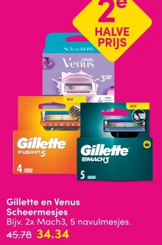 Aanbieding: Gillette en Venus Scheermesjes