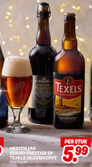 Aanbieding: Hertog jan grand prestige of TEXELS skuumkoppe