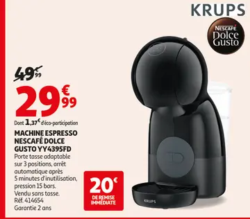 Offre: Machine espresso NESCAFÉ Dolce Gusto yy4395fd