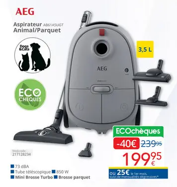 Offre: Aspirateur AB61ASUGT Animal/Parquet