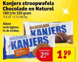 Promotie: Kanjers stroopwafels Chocolade en Naturel