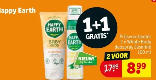 Promotie: Happy Earth Baby & Kids Shampoo and Whole Bod