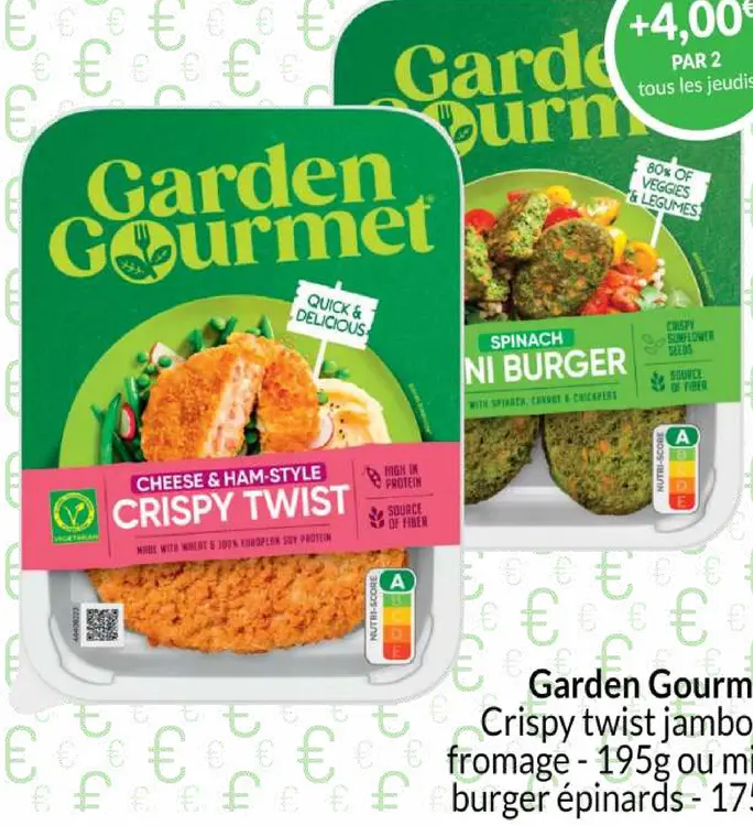 Offre: Crispy twist jambon/fromage ou mini burger épinards