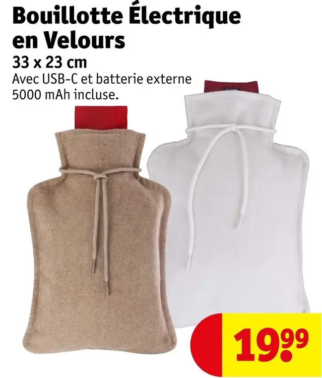 Offre: Bouillotte électrique en velours