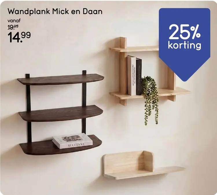 Promotie: Wandplank Mick en Daan