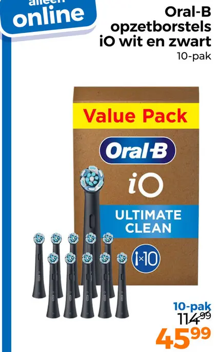 Aanbieding: Oral-B opzetborstels iO wit en zwart