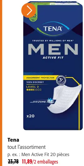 Offre: Men active fit absorbent protector