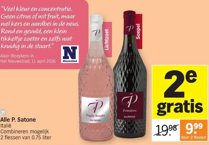 Promotie: P. Satone Puglia Rosato en Primitivo