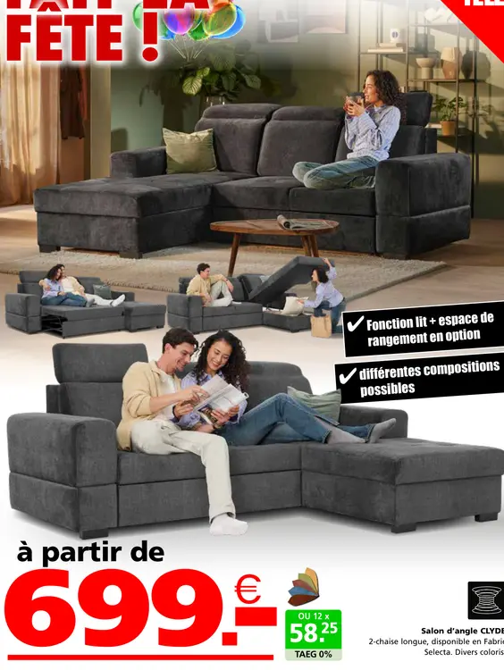 Offre: Salon d'angle CLYDE