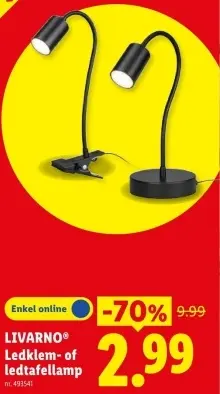 Promotie: Ledklem- of ledtafellamp