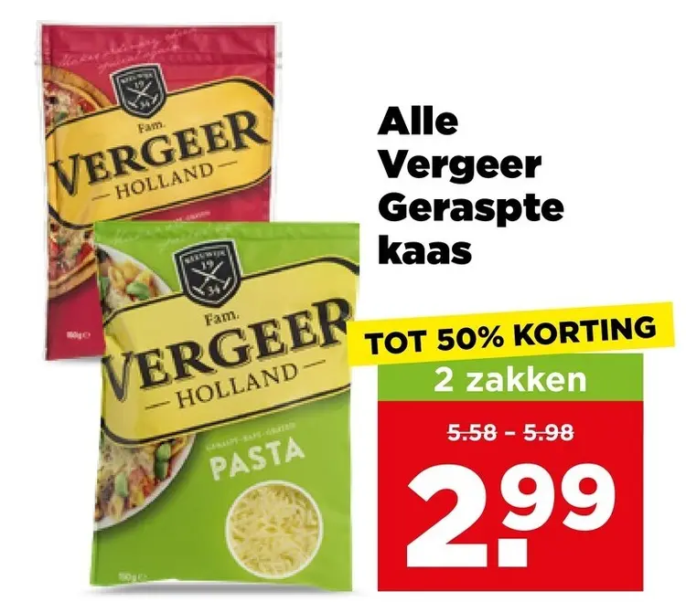 Aanbieding: Vergeer Geraspte kaas
