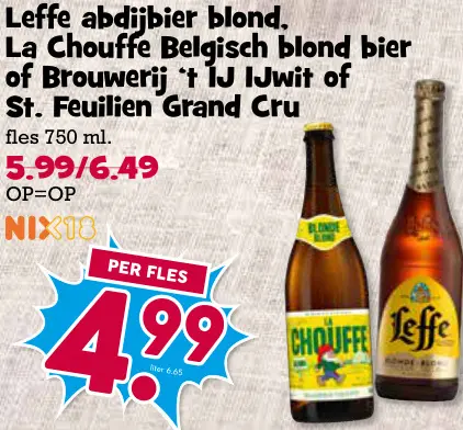Aanbieding: Abdijbier blond, Belgisch blond bier of IJwit of Grand Cru