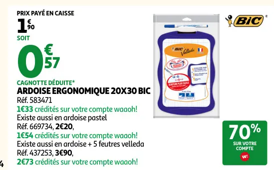 Promotie: Ardoise ergonomique 20x30