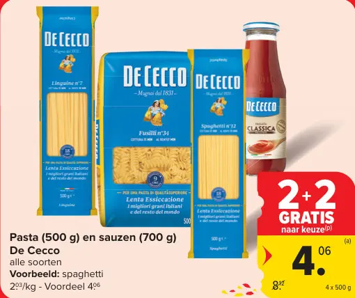 Promotie: Pasta en sauzen