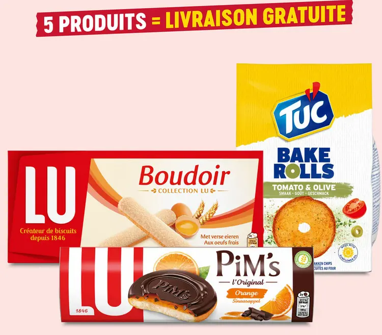 Offre: 5 produits = livraison gratuite