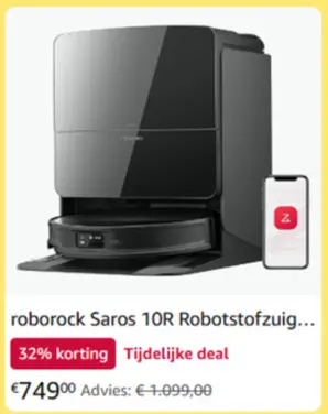 Aanbieding: roborock Saros 10R Robotstofzuiger