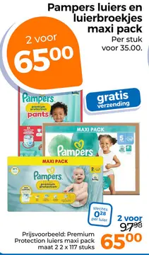 Aanbieding: Pampers luiers en luierbroekjes maxi pack