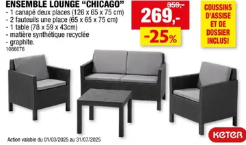 Offre: Ensemble lounge "chicago"