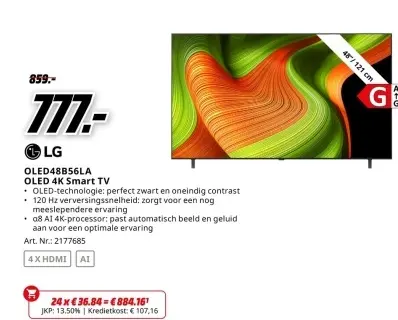 Promotie: OLED48B56LA OLED 4K Smart TV