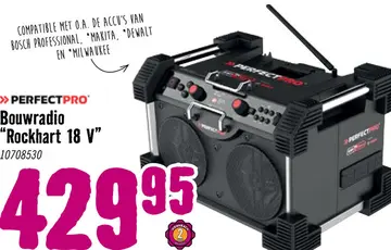 Aanbieding: PERFECTPRO Bouwradio Rockhart 18V