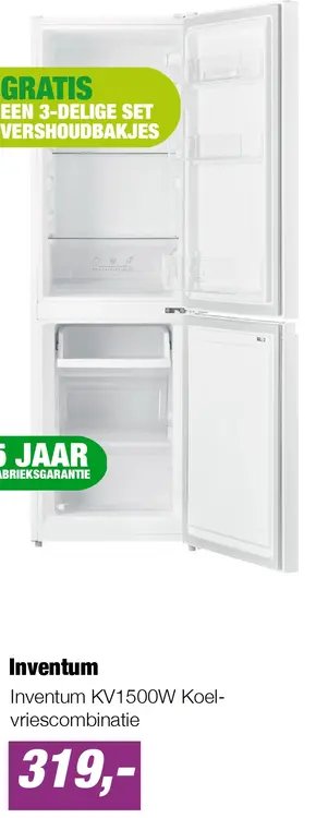 Aanbieding: Inventum KV1500W Koel-vriescombinatie