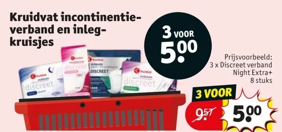 Promotie: Kruidvat incontinentieverband en inlegkruisje