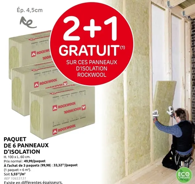 Offre: Paquet de 6 panneaux d'isolation